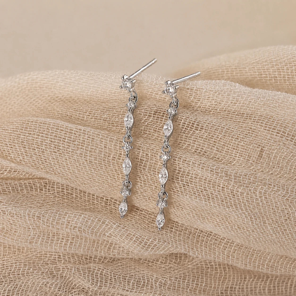 Dainty Diamond Drop Earrings