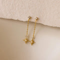 Starburst Drop Studs Silver 18K Gold Plated