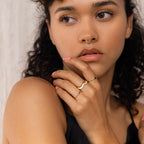 Duo Wave Ring Set Silver 18K Gold Plated