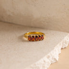 Oval Birthstone Ring Silver 18K Gold Plated