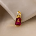 North Star Ruby Charm Silver 18K Gold Plated