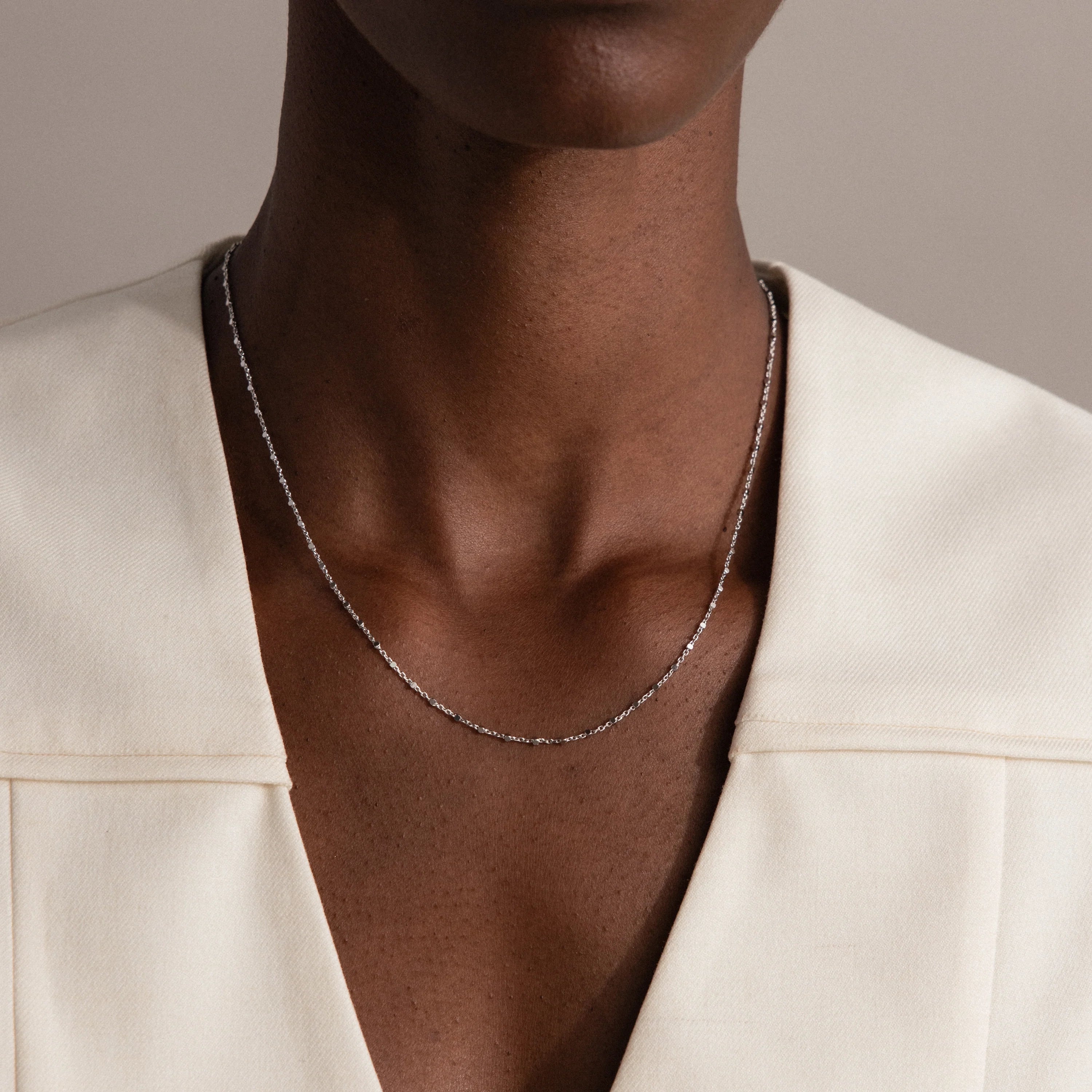 Dot Station Necklace Silver 18K Gold Plated