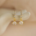 Princess Diamond Drop Studs Silver 18K Gold Plated