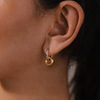 Duo Link Mixed Metal Hoops Silver 18K Gold Plated