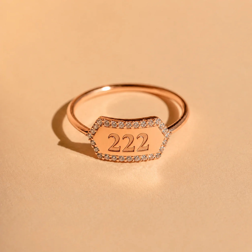 Engraved Hexagon Ring