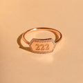Engraved Hexagon Ring