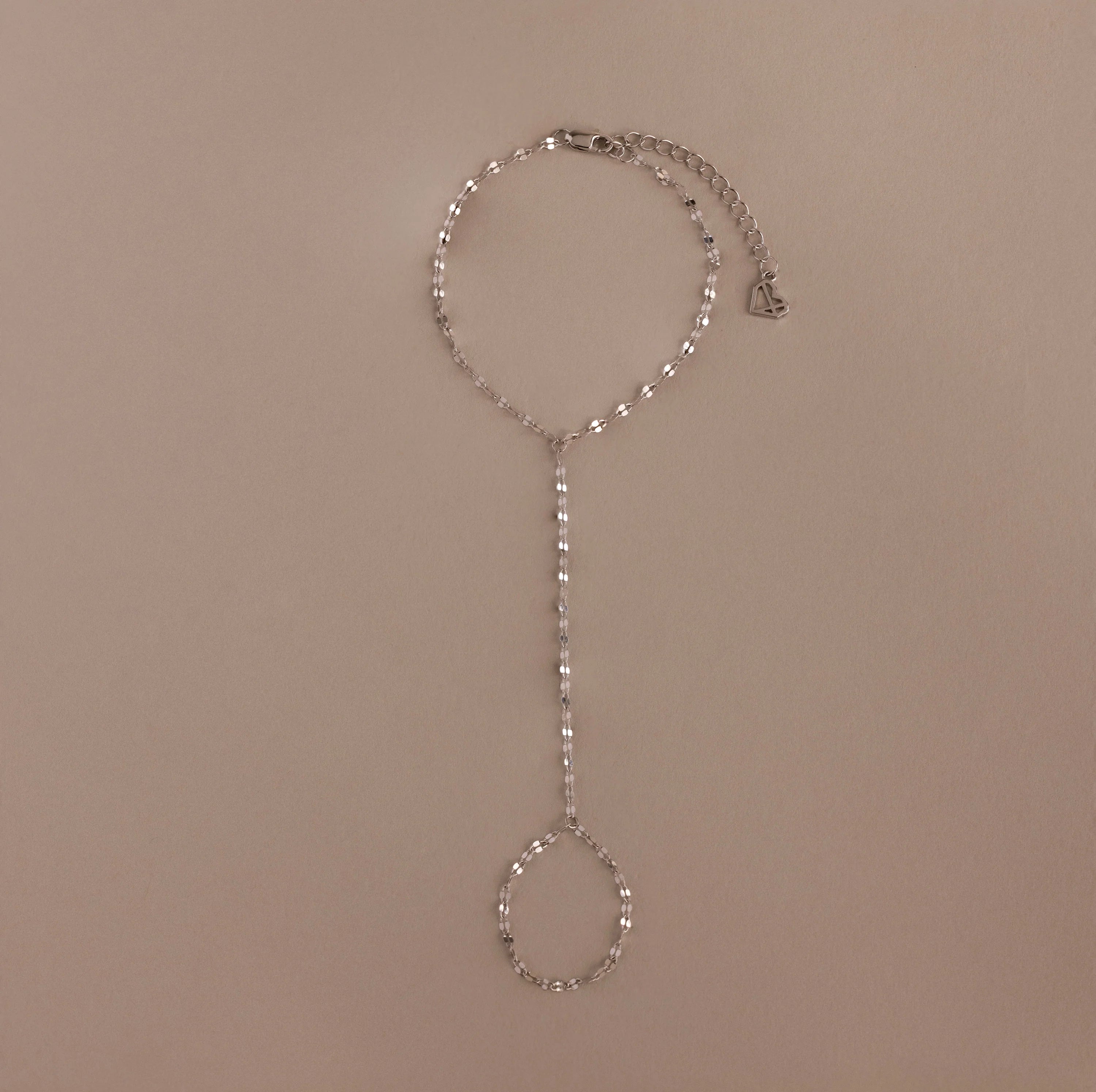 Sparkle Hand Chain Bracelet Silver 18K Gold Plated