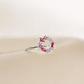 Empress Ruby Gemstone Cluster Circle Ring: Radiant Feminine Power