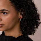 Jade Drop Hoops Silver 18K Gold Plated