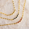 Lace Birthstone Necklace Silver 18K Gold Plated