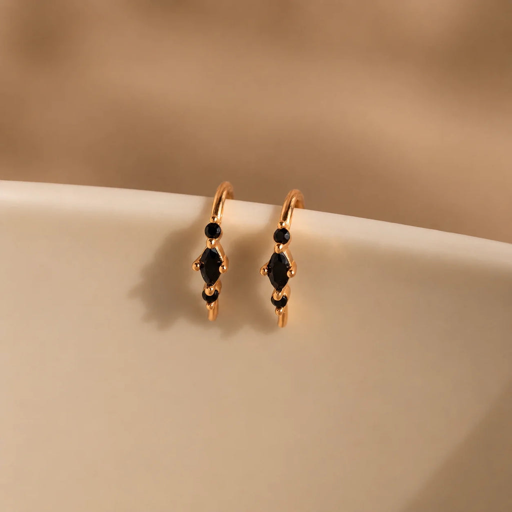 Amaya Black Diamond Threader Earrings
