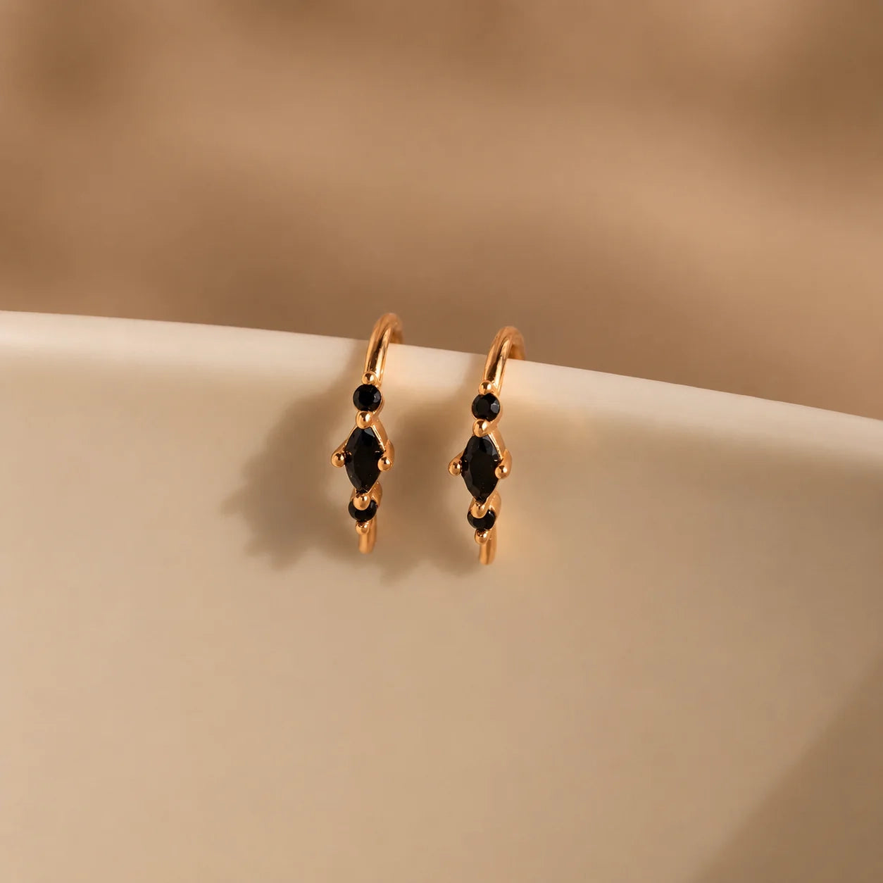 Amaya Black Diamond Threader Earrings