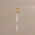 Skinny Baguette Diamond Charm Silver 18K Gold Plated