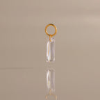 Skinny Baguette Diamond Charm Silver 18K Gold Plated