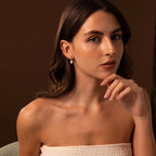 Diamond Freshwater Pearls Earrings Silver 18K Gold Plated