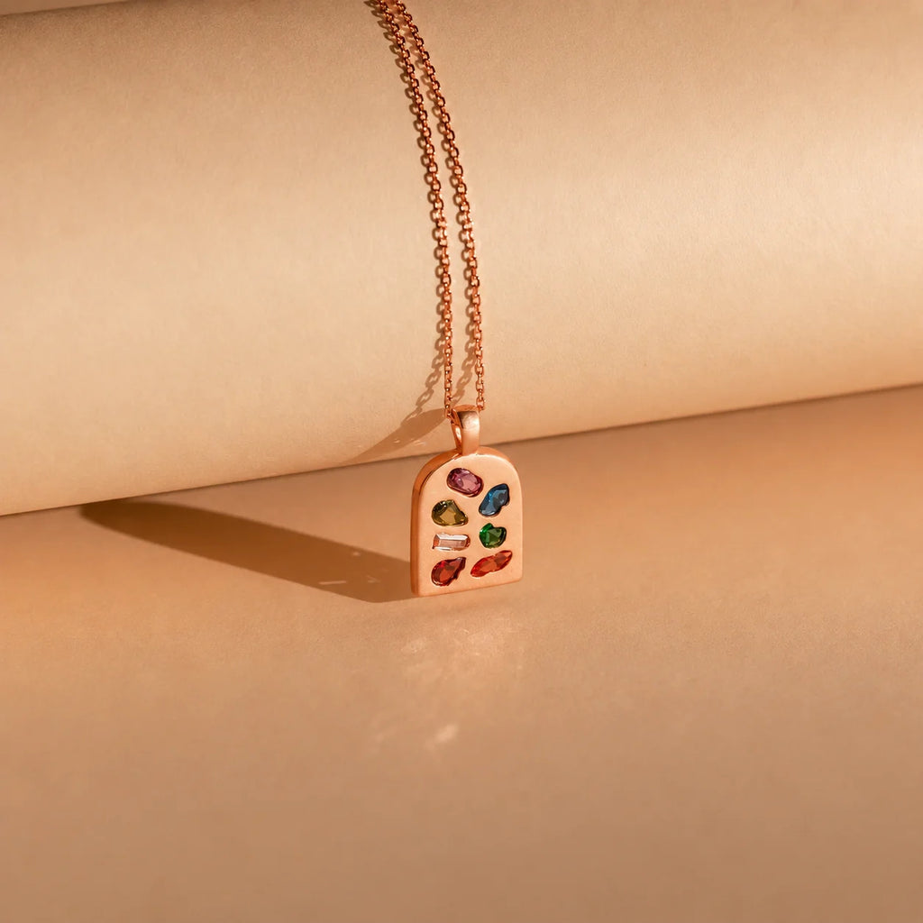 Abstract Art Deco Pendant Necklace