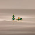 Ombre Emerald Flatback Studs Silver 18K Gold Plated