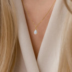 Tabitha Opal Drop Necklace Silver 18K Gold Plated