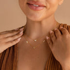 Diamonds Pave Mom Necklace Silver 18K Gold Plated