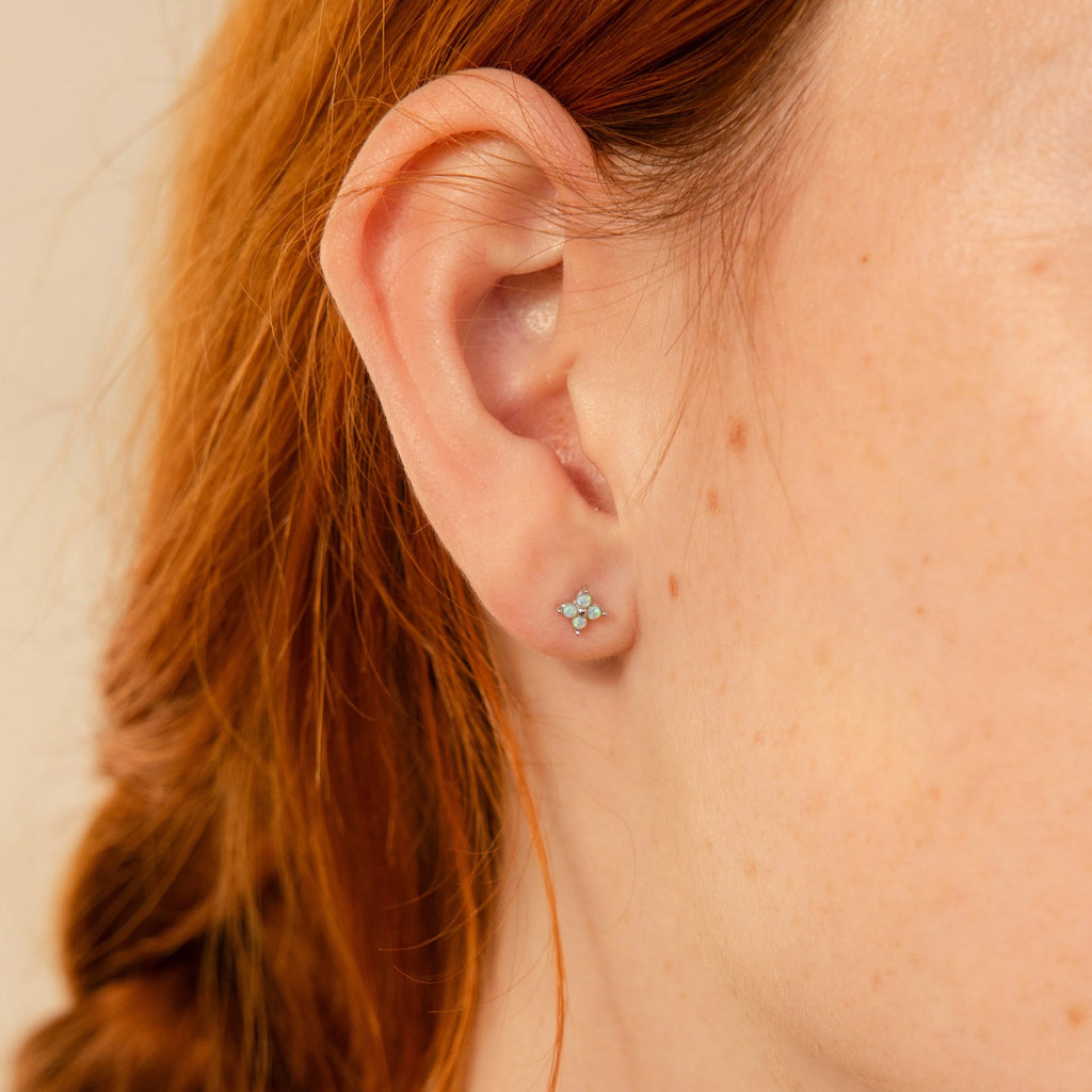 Ivy Opal Flower Studs
