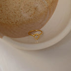 Love Heart Knot Ring Silver 18K Gold Plated
