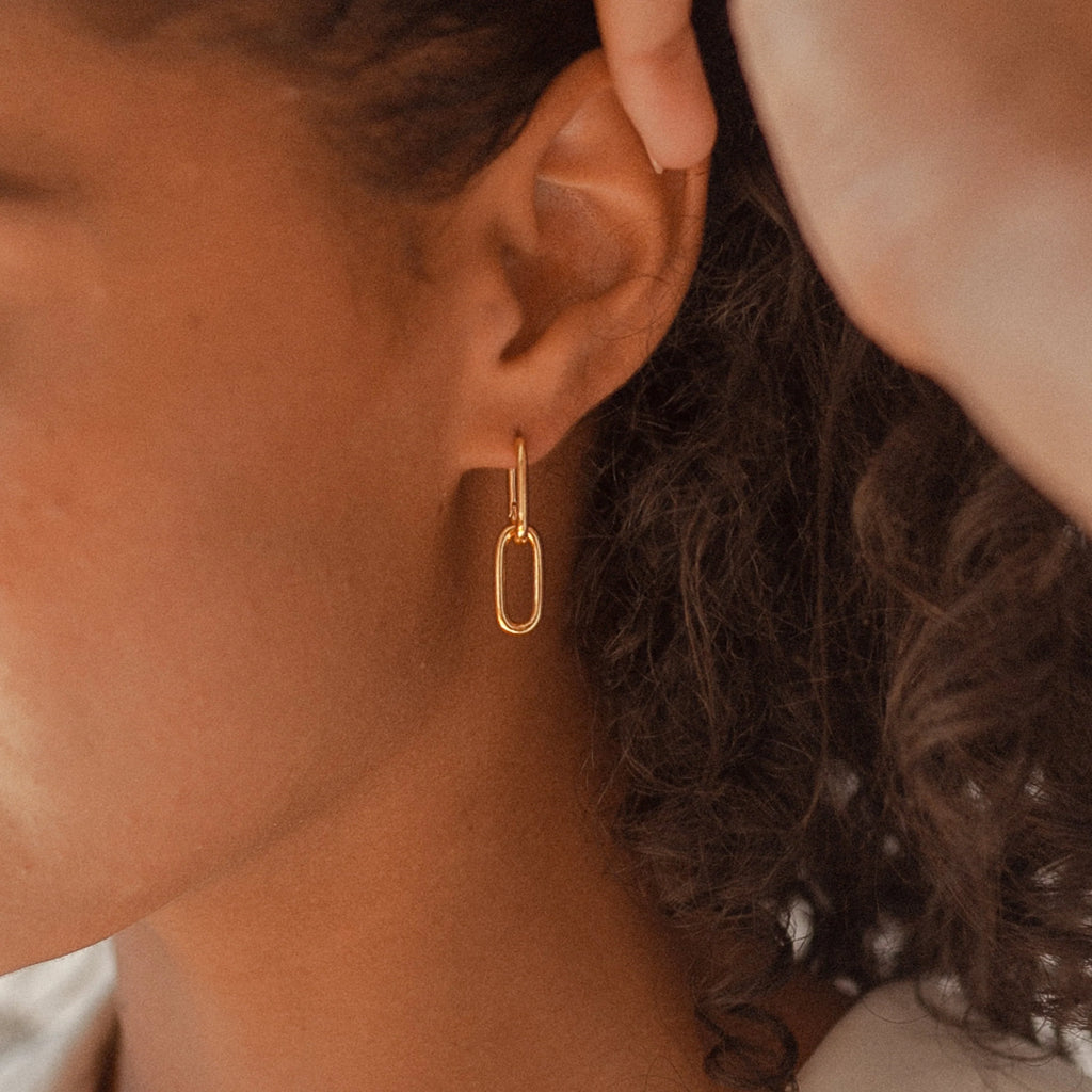 Amanda Link Earrings Silver 18K Gold Plated