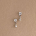 Diamond Droplet Studs Silver 18K Gold Plated