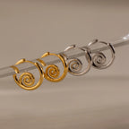 Spiral Swirl Hoops Silver 18K Gold Plated