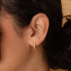 Moonstone Huggies Silver 18K Gold Plated