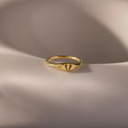 Hand & Footprint Signet Ring Silver 18K Gold Plated