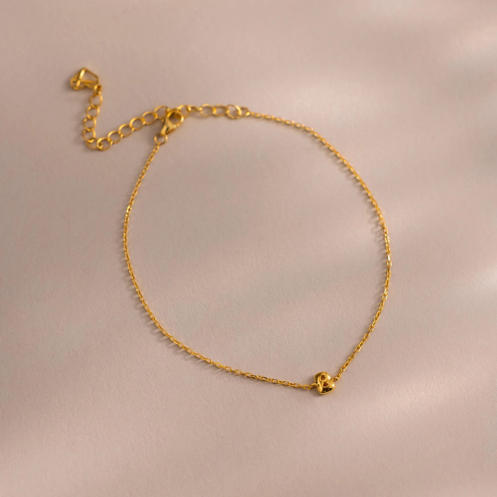 Bubble Initial Bracelet Silver 18K Gold Plated