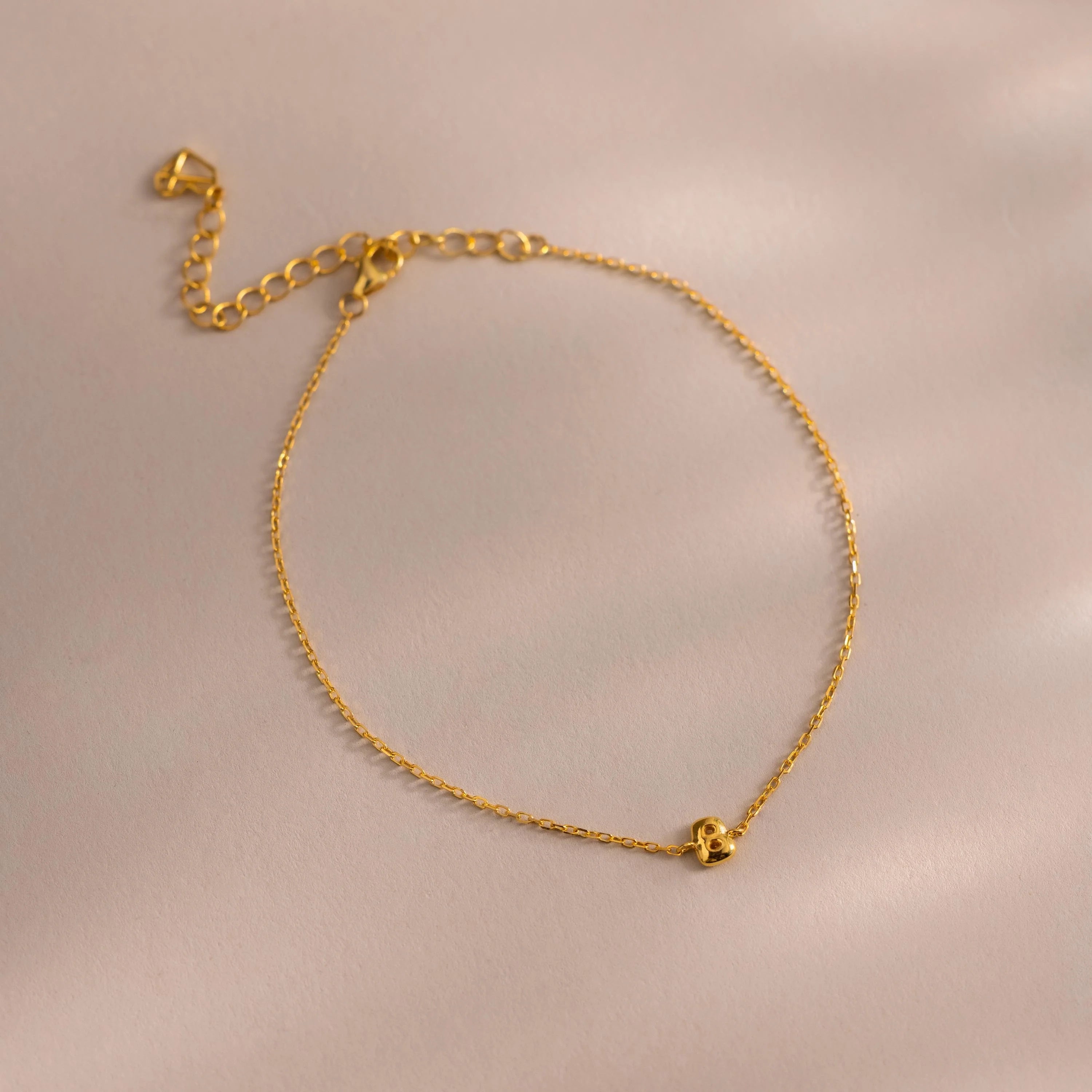 Bubble Initial Bracelet Silver 18K Gold Plated