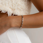 Lace Diamond Bangle Silver 18K Gold Plated