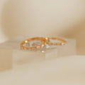 Diamond Baguette Eternity Ring Silver 18K Gold Plated