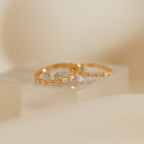 Diamond Baguette Eternity Ring Silver 18K Gold Plated