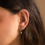 Dainty Pearl Huggies Silver 18K Gold Plated