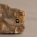 Onyx Honeybee Charm Silver 18K Gold Plated