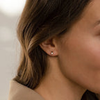 Raindrop Pearl Onyx Studs Silver 18K Gold Plated
