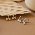 Diamond Bow Huggies Silver 18K Gold Plated