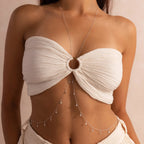 Diamond Station Body Chain Silver 18K Gold Plated