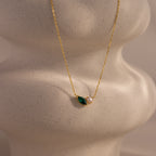 Marquise Birthstone Pearl Necklace Silver 18K Gold Plated