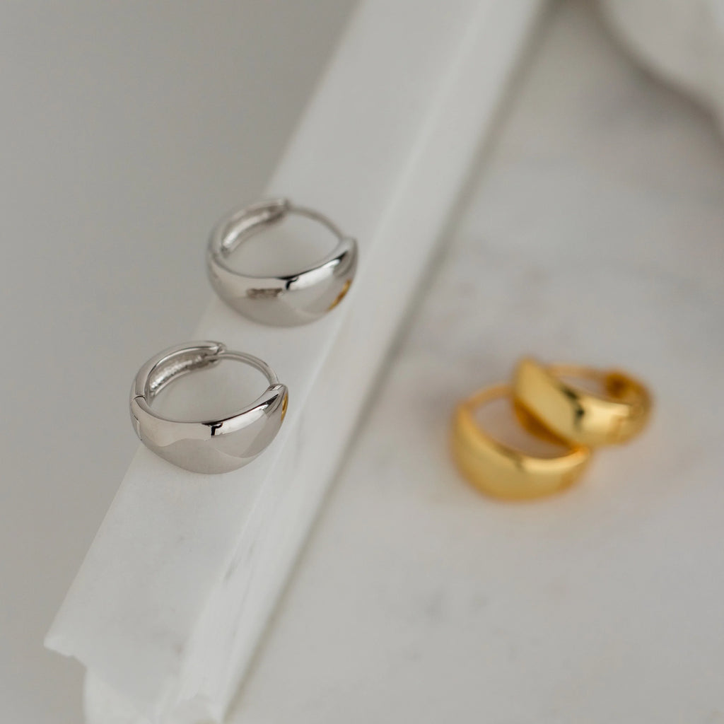 Olivia Hoops Silver 18K Gold Plated