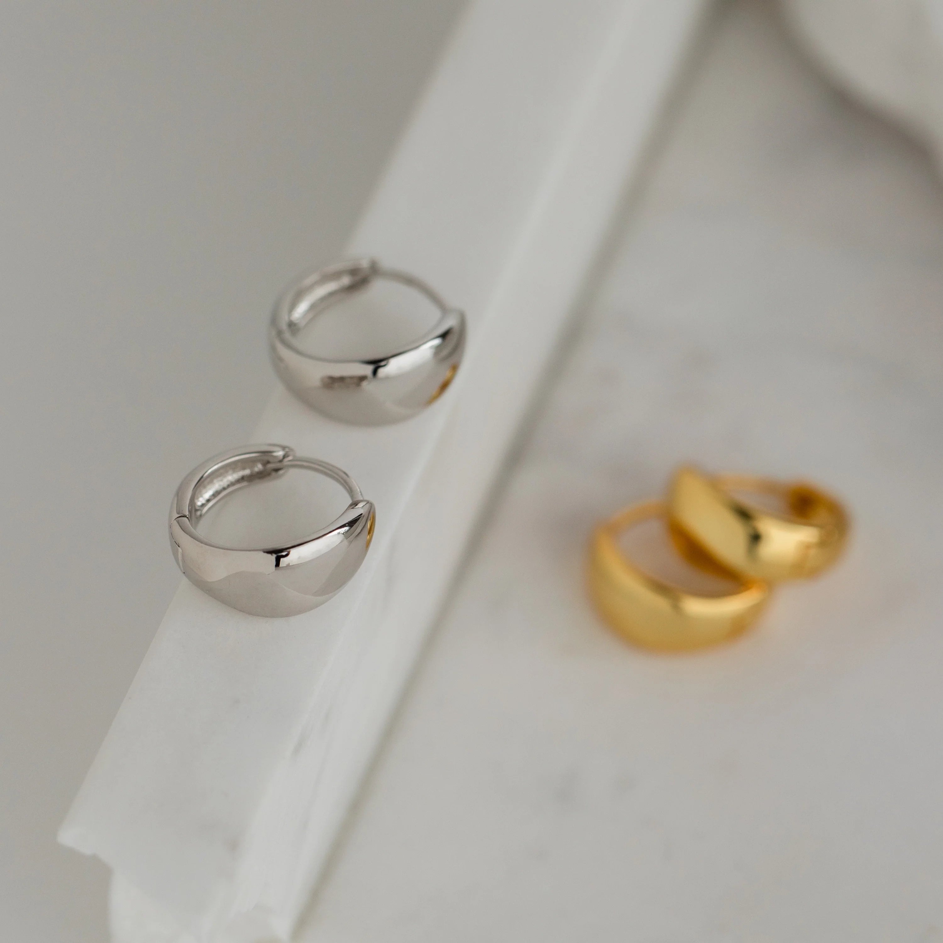 Olivia Hoops Silver 18K Gold Plated