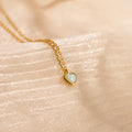 Tiny Opal Heart Necklace