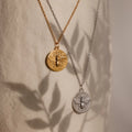 Bee Coin Necklace Silver 18K Gold Plated