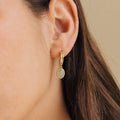 Jade Gemstone Drop Hoops