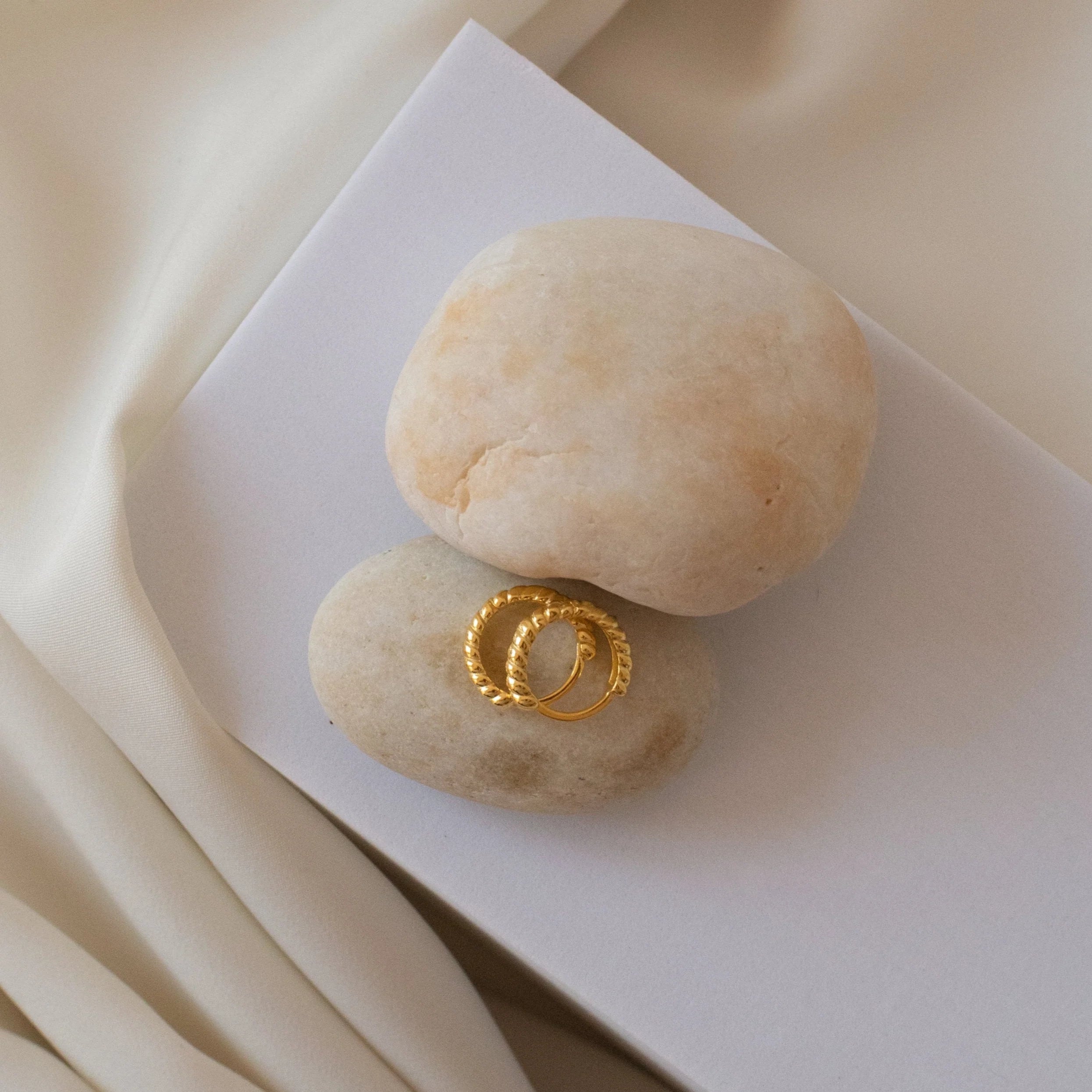 Thea Twisted Huggies Silver 18K Gold Plated