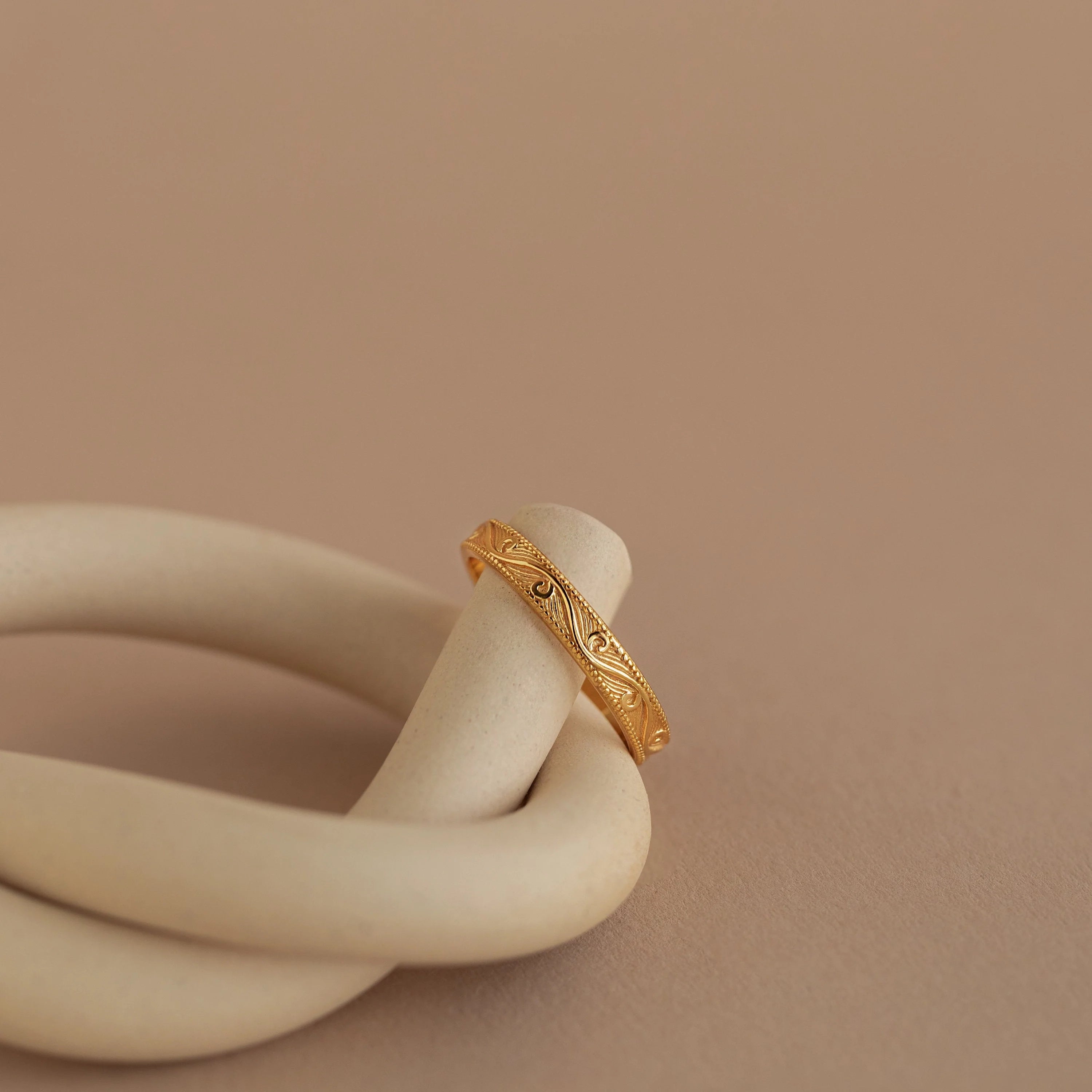 Filigree Ring Silver 18K Gold Plated