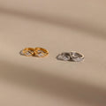 Sapphire Rhombus Huggies Silver 18K Gold Plated