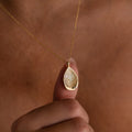 Fingerprint Teardrop Pendant Necklace Silver 18K Gold Plated